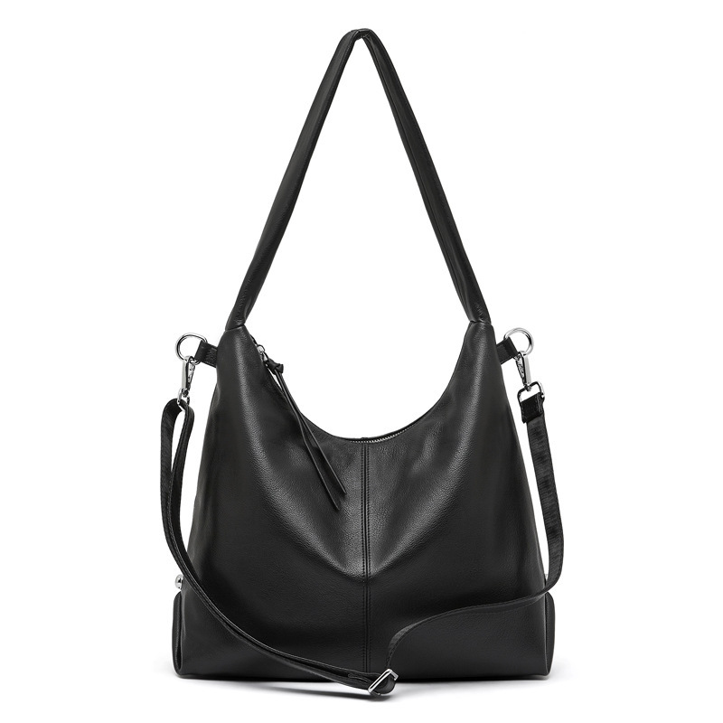 Bag Real Leather Large Capacity Stylish New Korean Version Trendy Fashion Solid Color Casual Commuting Shoulder Tote Women's Bag