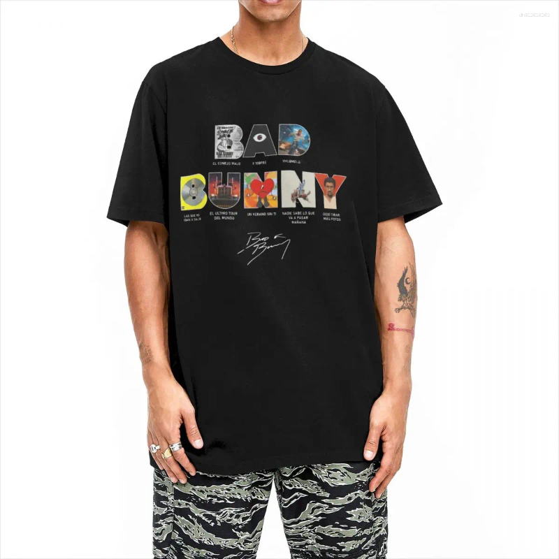 Men's T Shirts Bads Bunnys DTMF Debi Tirar Mas Fotos 2025 T-Shirt Men Awesome Cotton Summer O Neck Tee Shirt Big Size Clothing