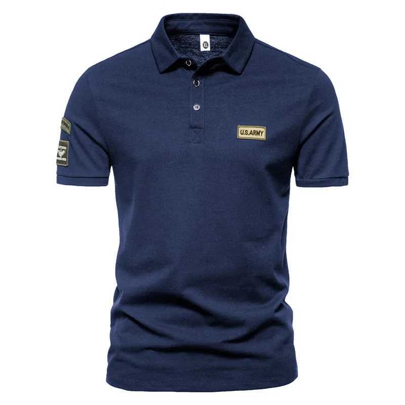 2023 New Summer High Quality Mens Lapel T-Shirts Slim High Street Short Sleeve Outdoor Sports Tee X250213