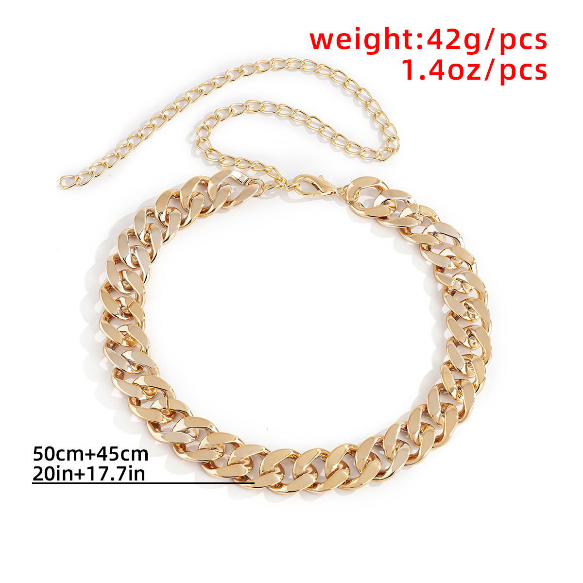 Jewelry punk hip-hop exaggerated body simple single layer thick dress accessory fashion Woman waist chain