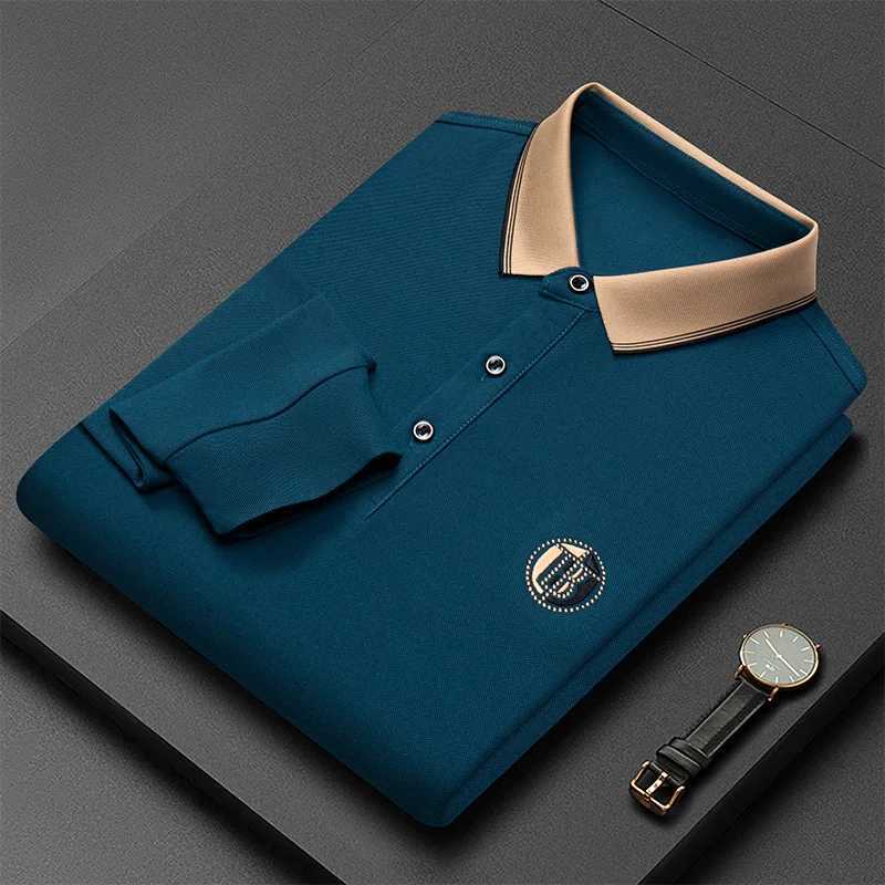 2024 Autumn/Winter New Large Sleeve Mens Embroidered Luxury Polo Shirt Mens Turtleneck Loose Sweater M-4xl X250213