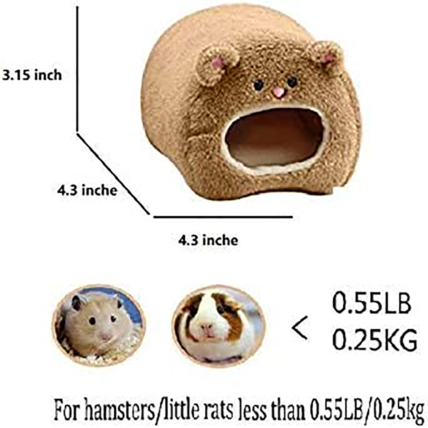 1PC Rat Hamster Warm Bed House Cusion Fleece Hut Hanging Hammock Cute Toy Nest for Mini Small Animal Mice,Sugar Glider,Chinchilla,Dwarf Hamster