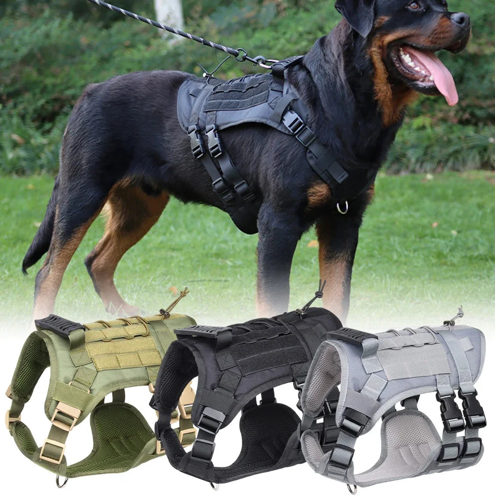 Large Dog Tactical Chest Strap Retractable Big Dogs Harness Collar for Dogs Tactical Pitbull Clothes Chest for Dog Accessories 250213