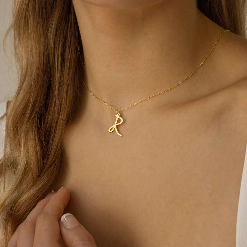 Wona Custom Capital Simple Single Letter Name Necklace Jewelry