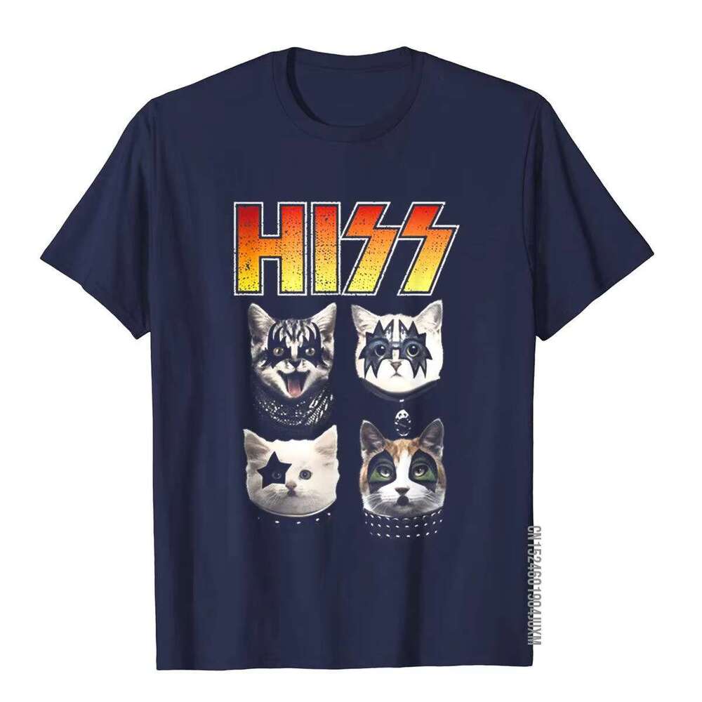 HISS Funny Lover T-Shirt Hiss Cat Fiess Top T-Shirts Shirt For Men Cotton Chinese Style T Shirts