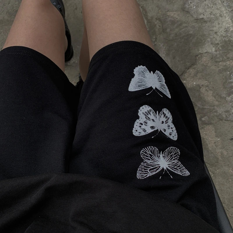 Womens Summer print Shorts Solid Wide-leg Knee-length Harajuku Simple Ins Trendy All-match Students Chic skinny plus size Casual 250210