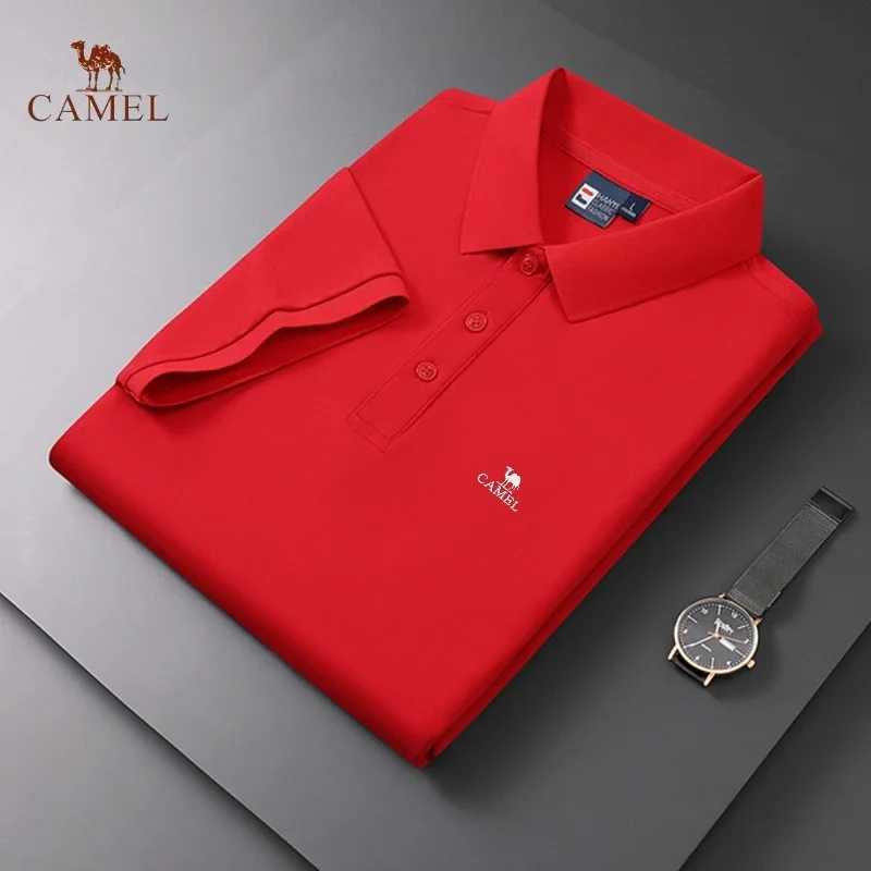 Embroidered cam mens pure cotton sweat absorbing breathable polo shirt summer fashion business casual short sleeved T-shi X250213