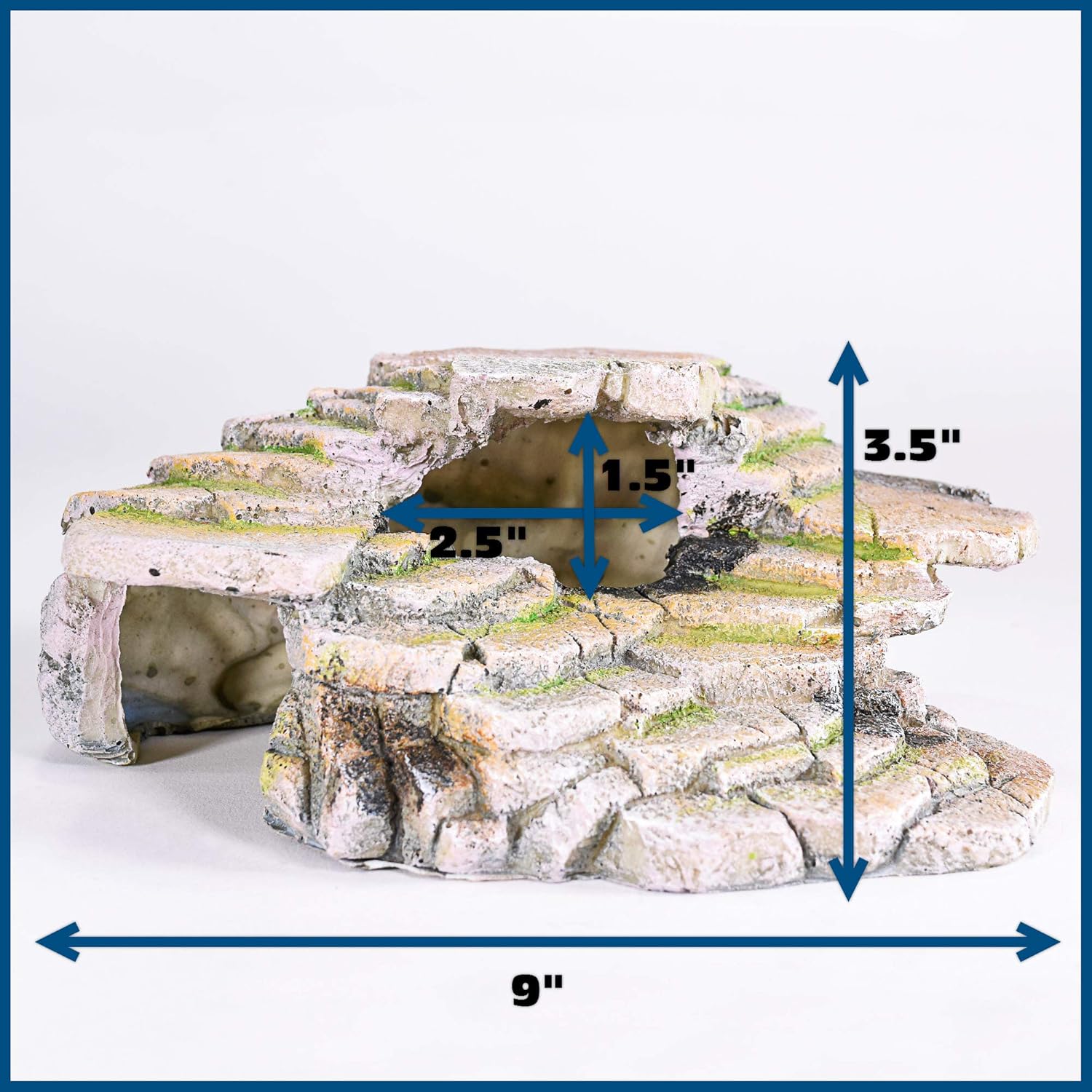 Decorative Penn-Plax Reptology Ledge and Cave Hideout - Ideal for Aquariums and Terrariums