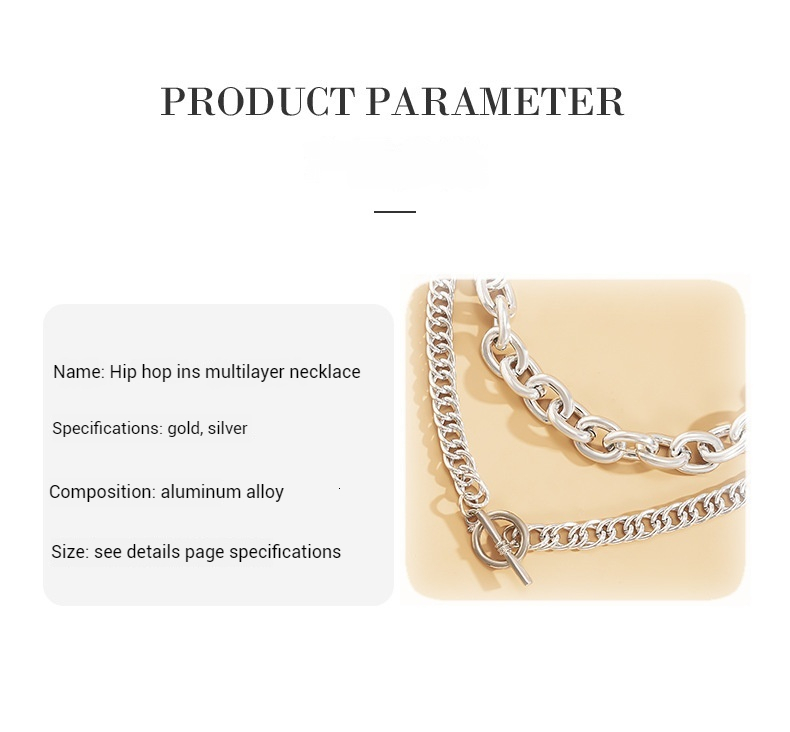 Fashion Street Photo OL Multi layered Cross Chain with Hip Hop Trendy Metal Necklace Woman Snow Soft Jewelry