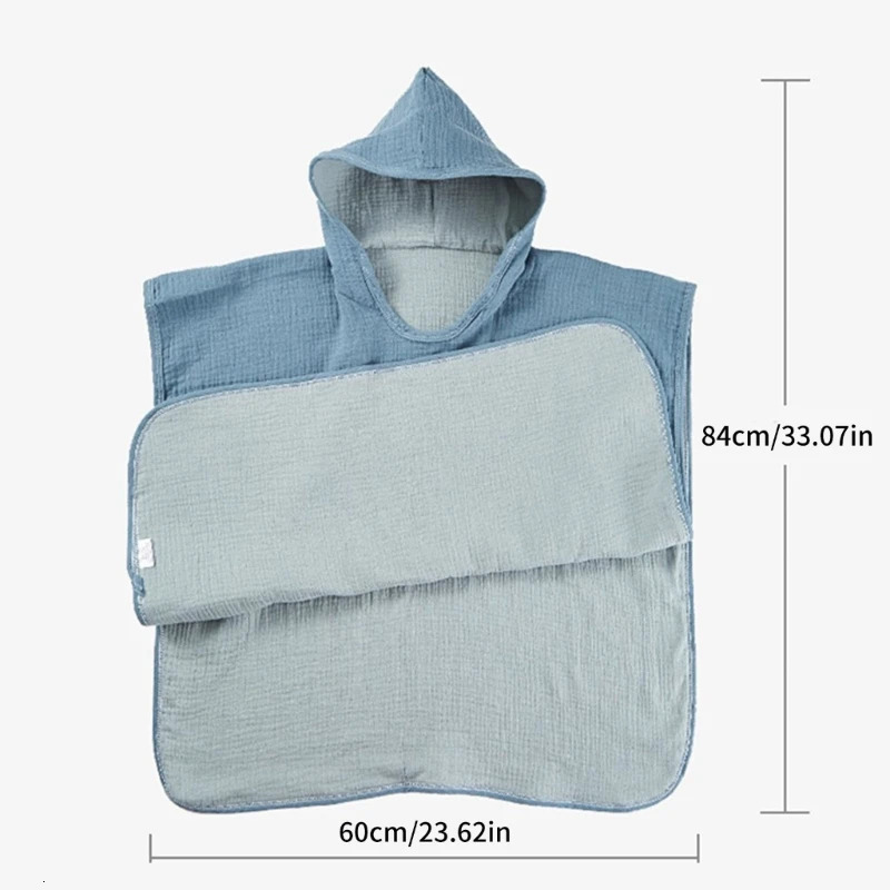 Bath Cotton Cape Towel Shower Towel Breathable Bathrobe Soft Hooded Blanket Children Infant Poncho for Toddlers born 250226