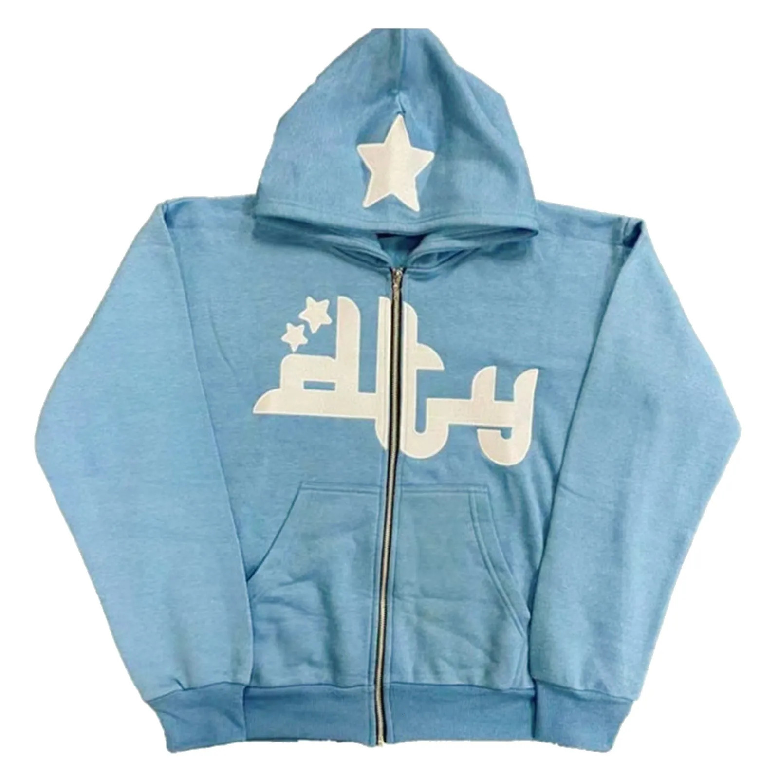 Zipper Hoodie Classic Hip Hop Hoodie Sportswear 4tune American Retro Street Outdoor Hoodie Star Letter Printing Y2k Hoodie 250210