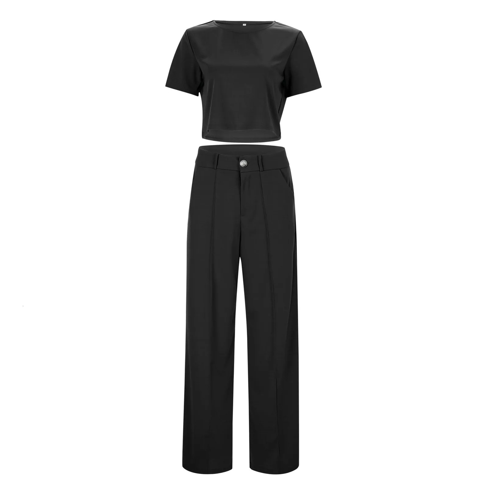 Elegant pants set womens fashionable lapel slim fit workwear casual lace up two-piece set formal top suitable for womens pants 250206