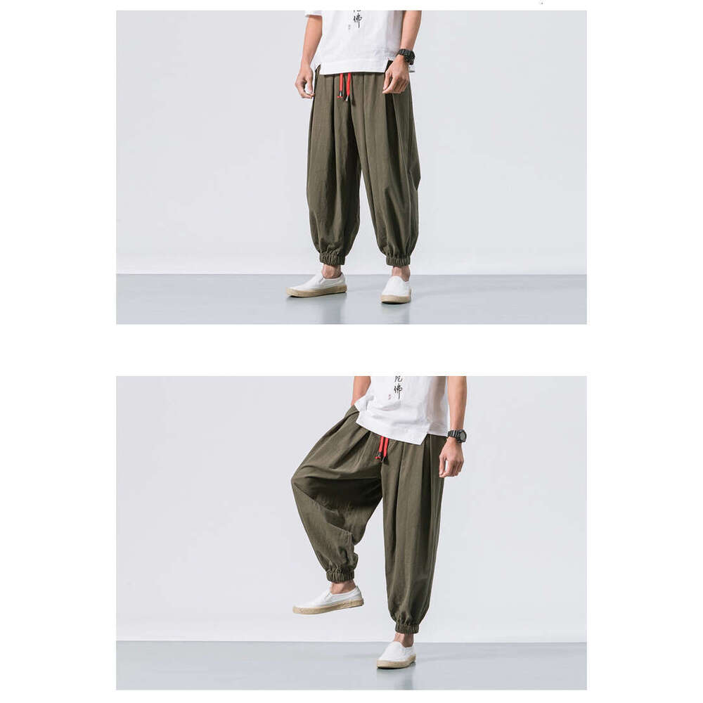 Men's Clothing M-5Xl New Oversized Harem Pants Loose Chinese Style Cotton And En Sweatpants Joggers High Quality Casual Trousers Men