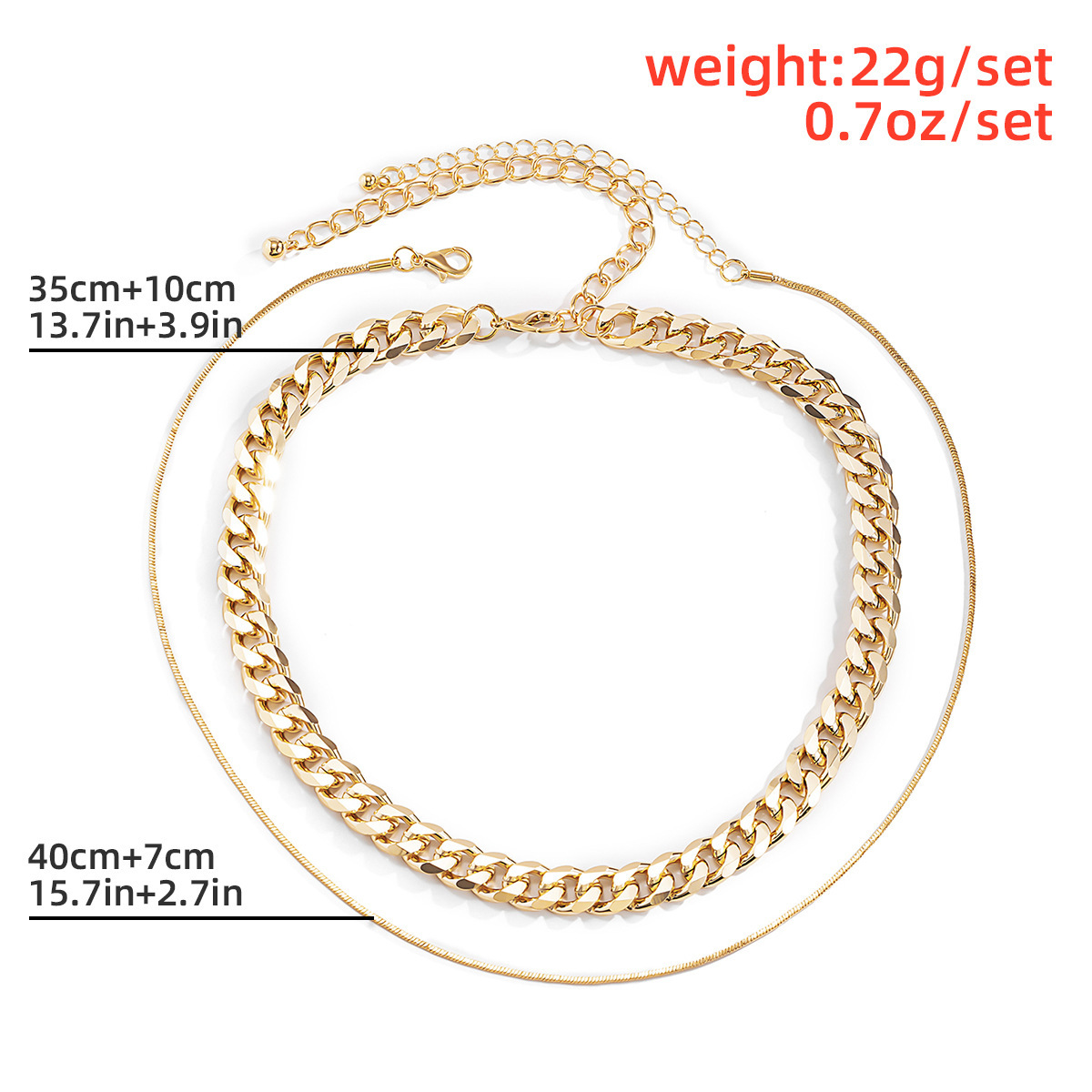 fashion Woman Jewelry niche design, geometric necklace, simple and personalized snake bone chain, double-layer neck chain