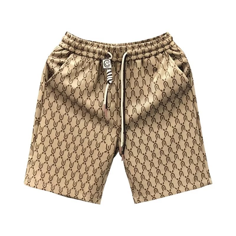 High-end fashion shorts men's summer fashion brand all-in-one pants 2025 new men's beach leisure flower pants