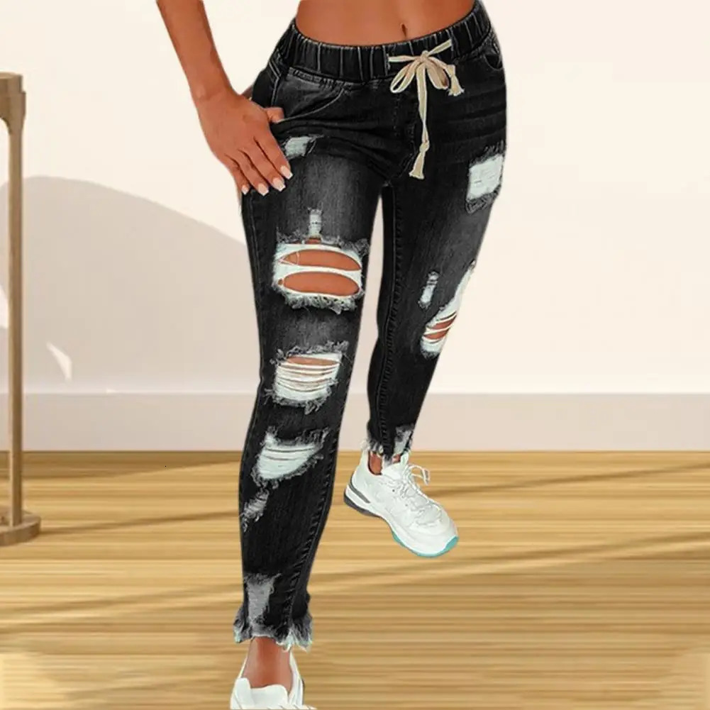 Denim Pants Summer Pure Color All Match Jeans Slim Female Pencil for Dating 250121