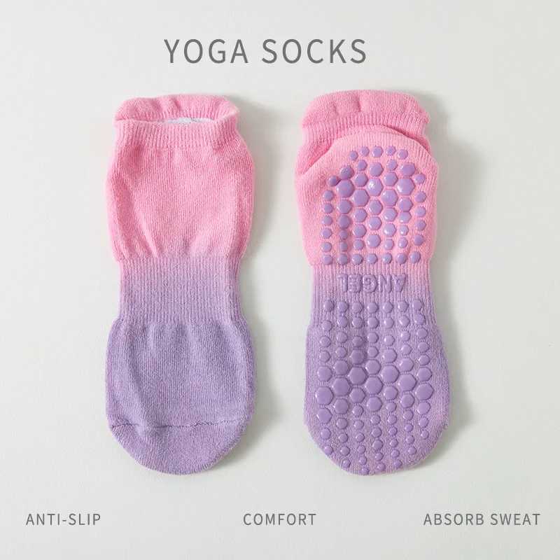 Yoga Socks Women Cotton Gradient Silicone Non-slip Grip Towel Low-ankle Pilates SockXJ250213
