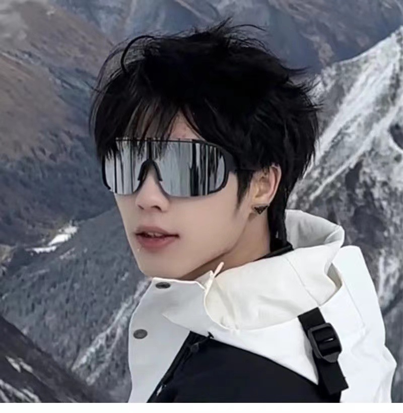 Large frame outdoor cycling sports sunglasses for men and women skiing and mountaineering windproof sunglasses for cycling and eye protection sunglass