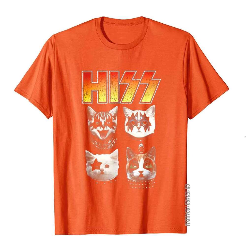 HISS Funny Lover T-Shirt Hiss Cat Fiess Top T-Shirts Shirt For Men Cotton Chinese Style T Shirts