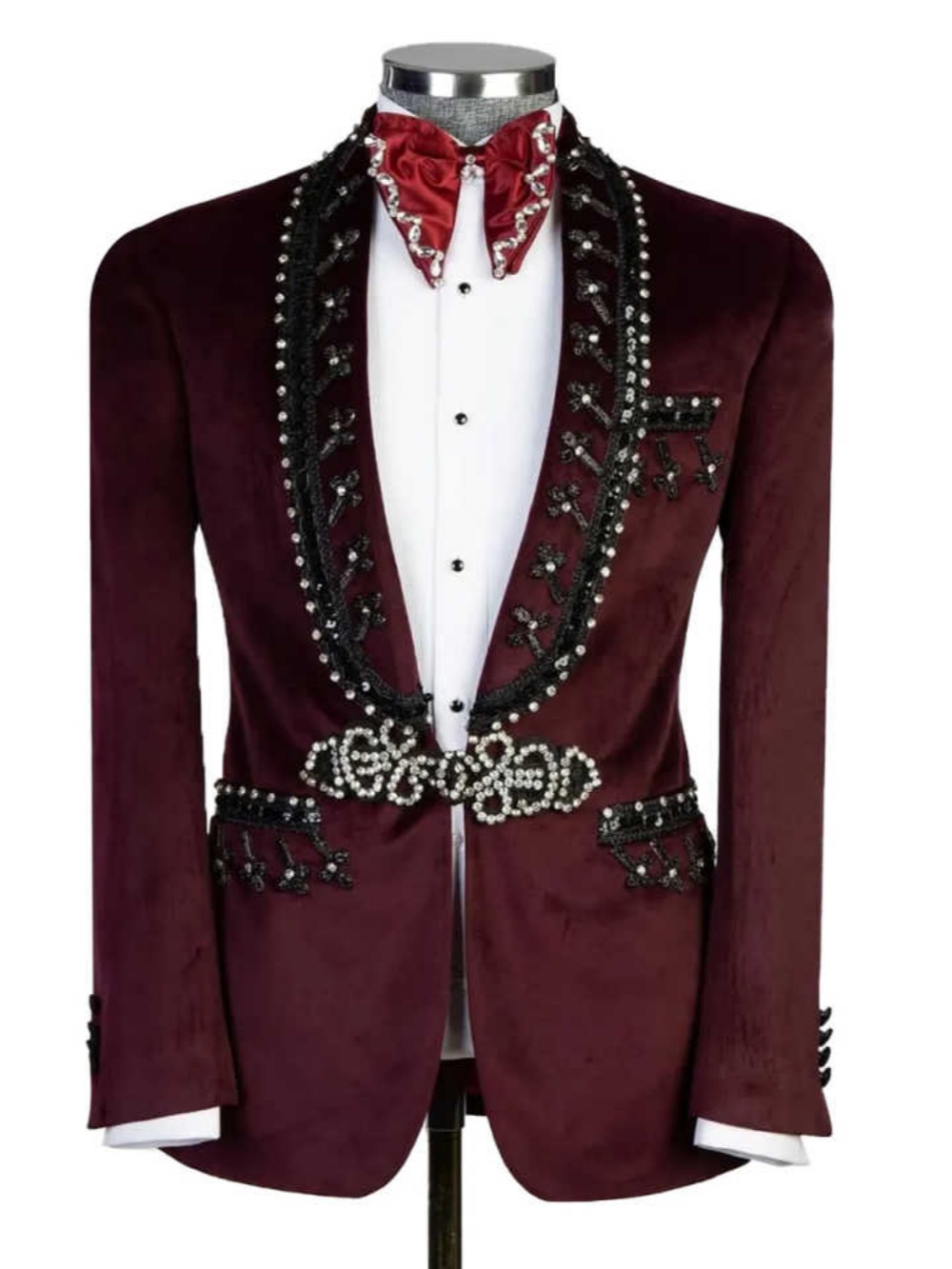 Luxury Wedding Tuxedos Beaded Appliques Double Breasted Men Suits Shawl Lapel 1 Piece Set Jacket Business Groom Blazers Customized