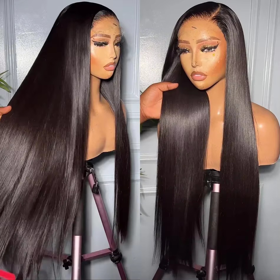 40inch 250density Brazilian Straight HD Lace Frontal Wig 13x4 13x6 Simulaiton Human Hair Wigs for Black Women Pre Plucked250 Density