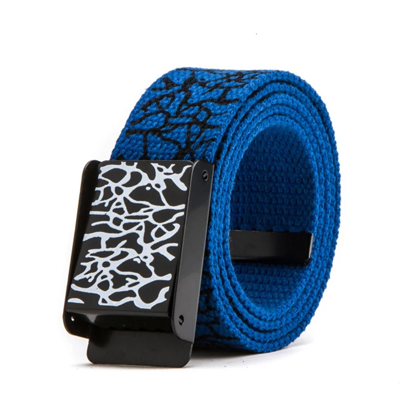 Fashion Pop Print Street Dance Graffiti Casual Mens and Womens Clothes Couple Canvas Belt 250114