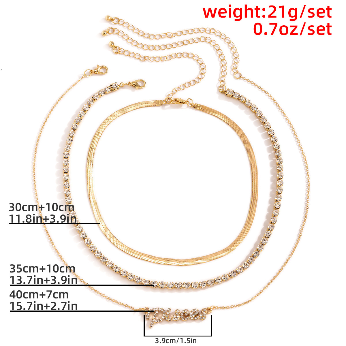 designer Woman Jewelry Simple Flat Snake Claw Chain Multi layered with Female Personality Dias Letter Pendant Necklace