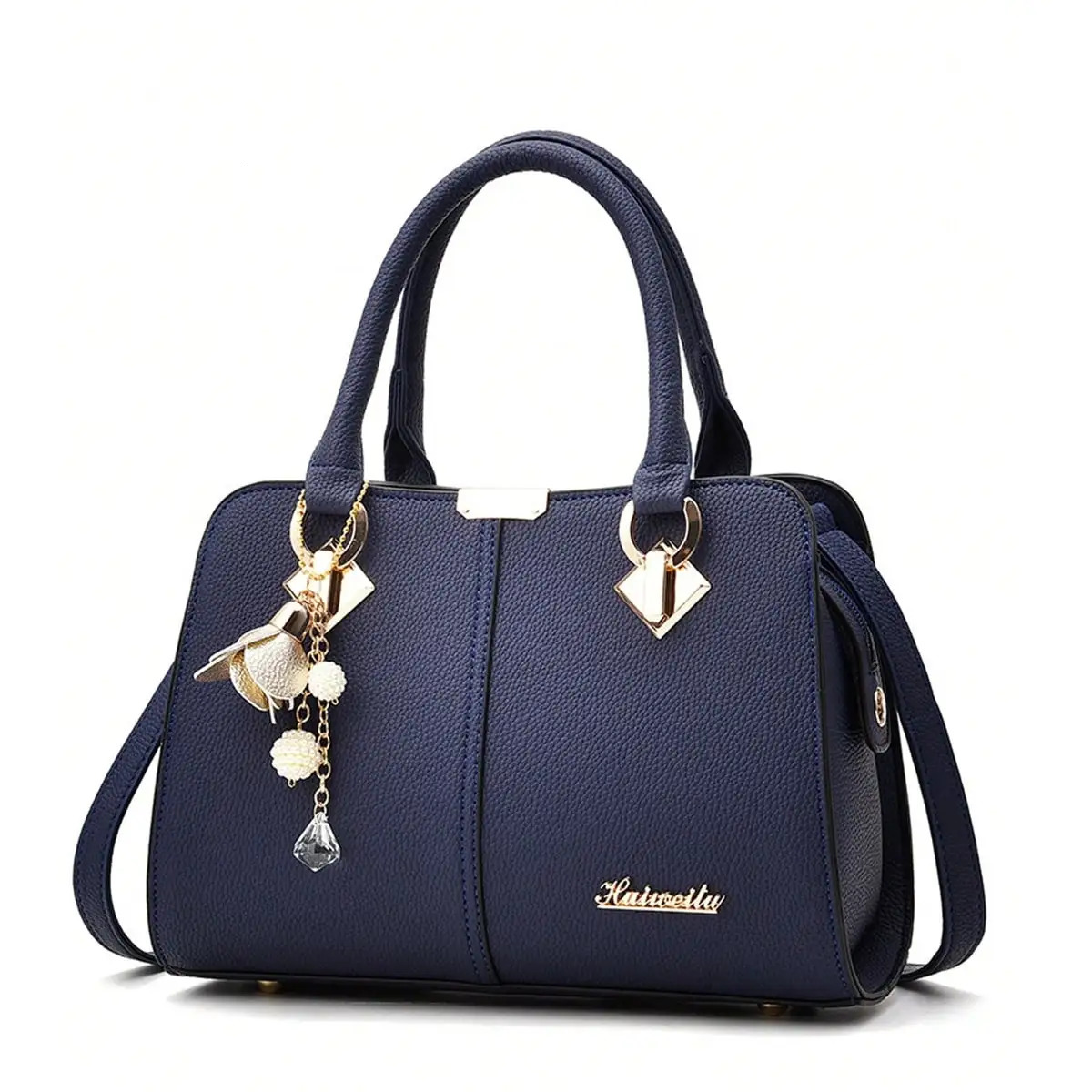 1pc Stylish Large Capacity Tote Handbag - Durable PU Leather Casual Chic Versatile Shoulder Crossbody Bag 250207