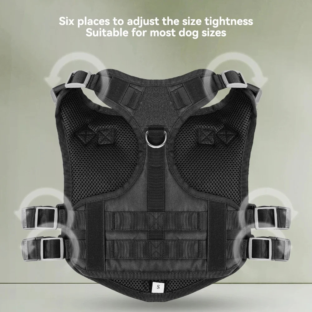 Large Dog Tactical Chest Strap Retractable Big Dogs Harness Collar for Dogs Tactical Pitbull Clothes Chest for Dog Accessories 250213