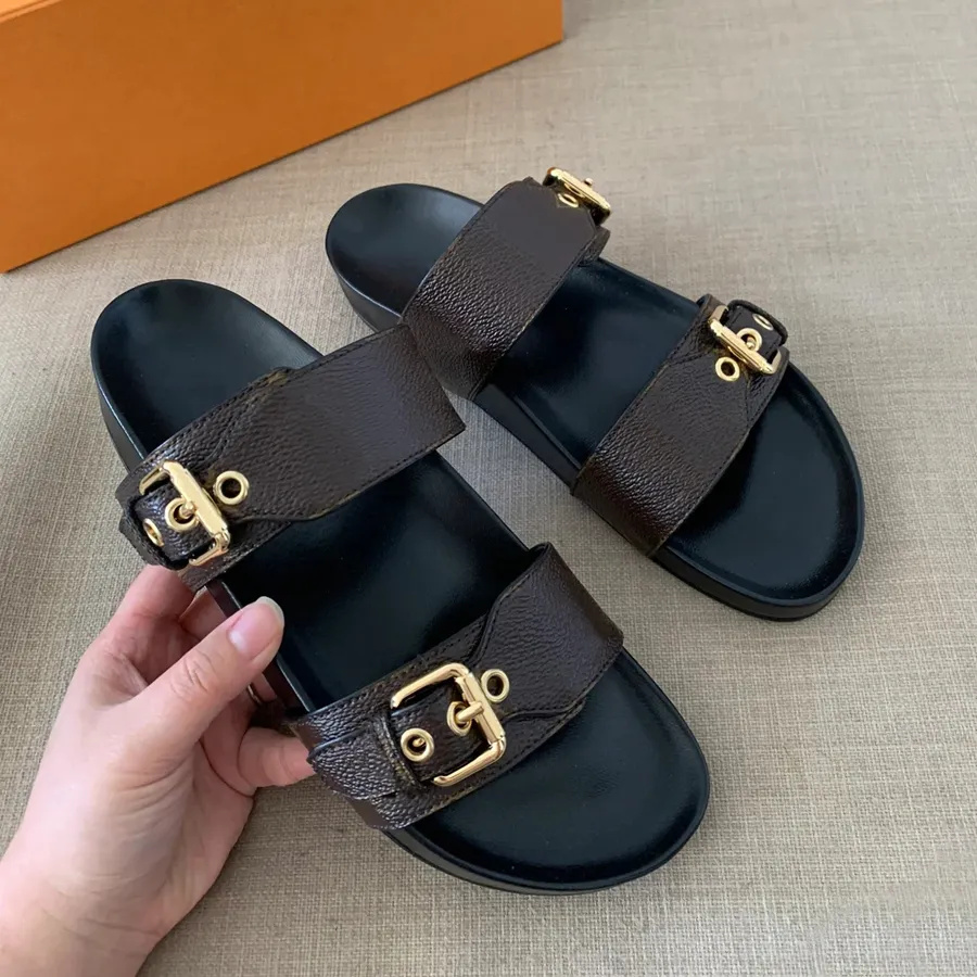 Size 35-45 best quality Luxury Designer Sandals For Men Women Fashion Classic Floral Brocade Slides Flats Leather Rubber Flip Flops Bottom Beach Shoes Loafers