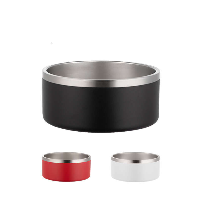 DHpet New 32oz 64oz Dog Bowl Double Wall Non-Slip Stainless Steel Pet Dog Food Feeder Water Bowl for Medium Large Pets
