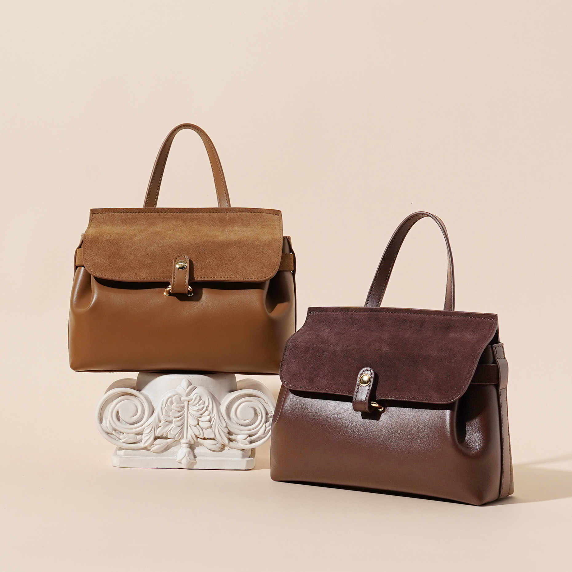 Bag Bag Autumn And Winter New 2024 Head Layer Cowhide Women's Hand Reverse Velvet Leather Simple Texture Commuter Lift Cross Shoulder Bag