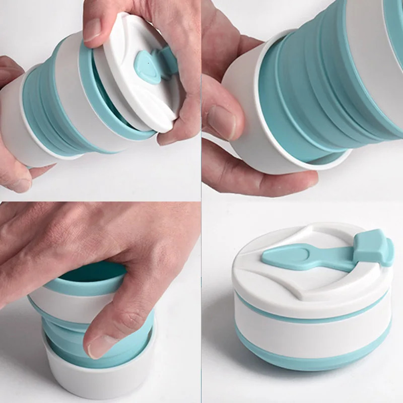 350ML500ML Creative Portable Silicone Folding Water Cup Coffee Travel Outdoor Min Z260202