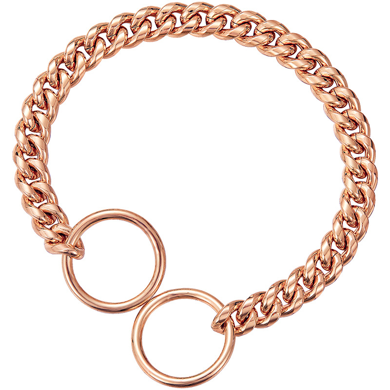 Gold Chain Dog Collar Walking Metal Chain Necklace with Secure Buckle Pet Cuban Style Collar Jewelry Accessories for Small Medium Large Dog Personaliz