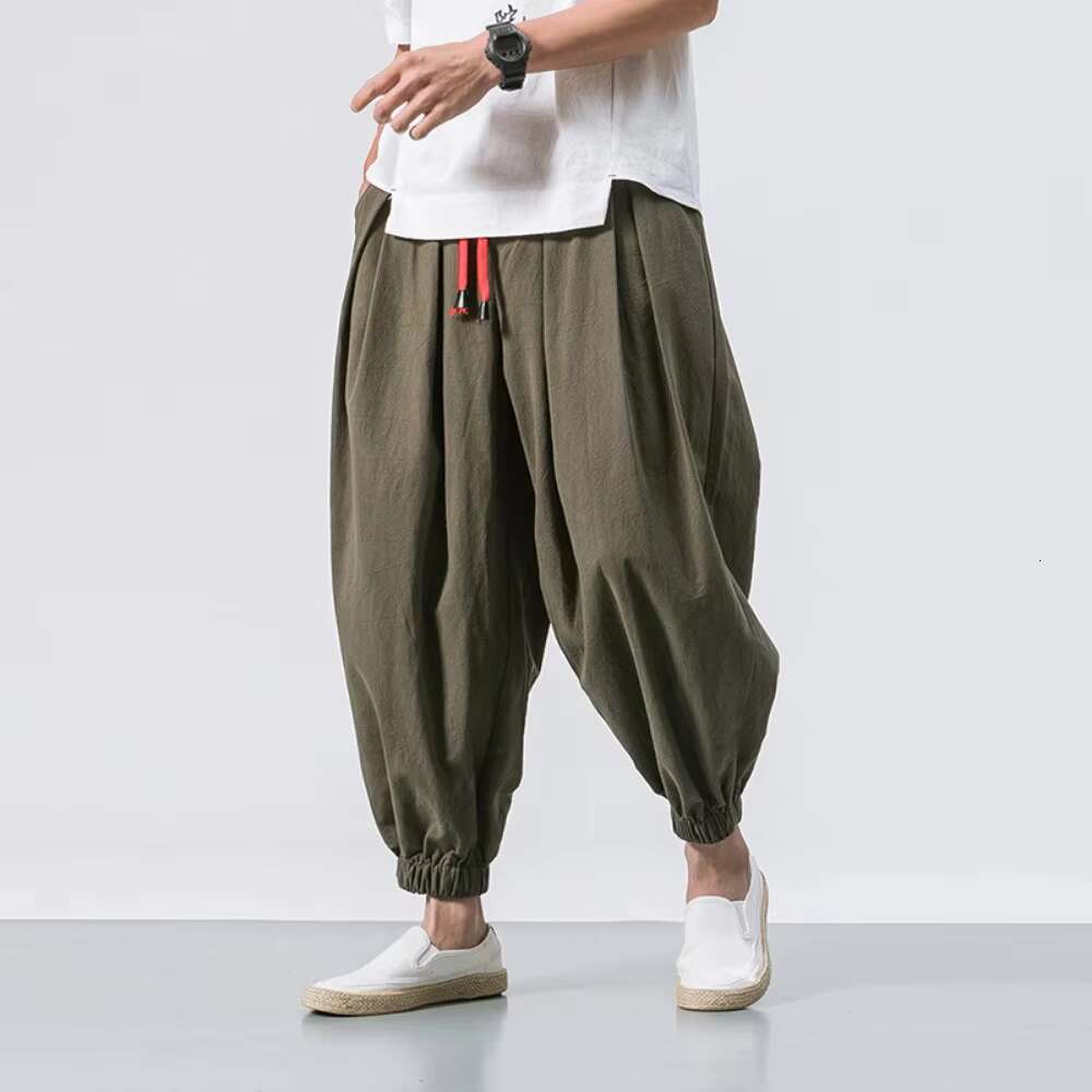 Men's Clothing M-5Xl New Oversized Harem Pants Loose Chinese Style Cotton And En Sweatpants Joggers High Quality Casual Trousers Men