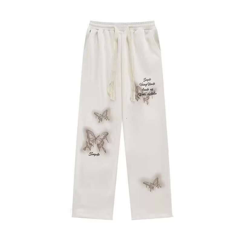 Men's Clothing New American Retro High Street Niche Graffiti Printed Casual Men And Women Design Pocket Lovers Straight Leg Pants
