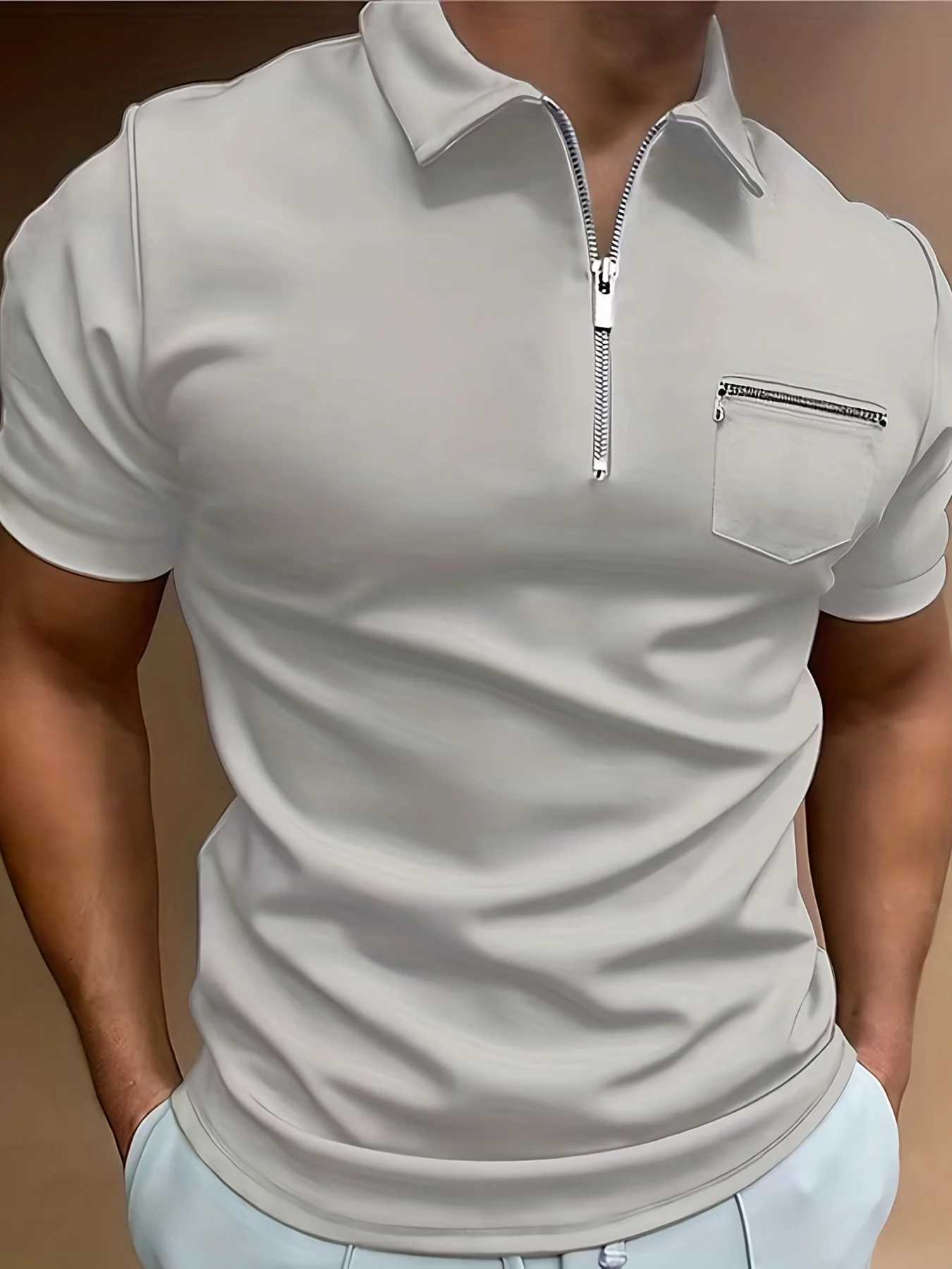 Summer Men Fashion Short Sleeved Polo Shirt T-Shirt Mens Pure Color Breathable Shirt Men Office Top S-XXXL Men Clothing X250213