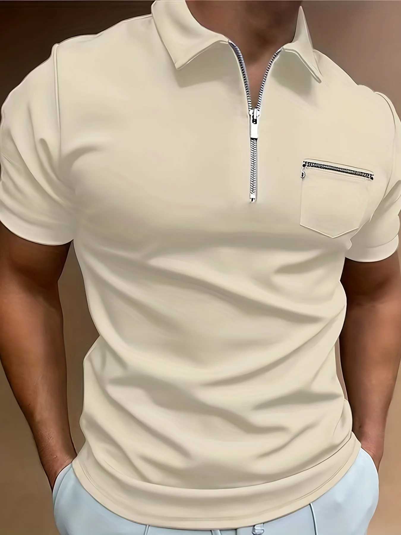 Summer Men Fashion Short Sleeved Polo Shirt T-Shirt Mens Pure Color Breathable Shirt Men Office Top S-XXXL Men Clothing X250213