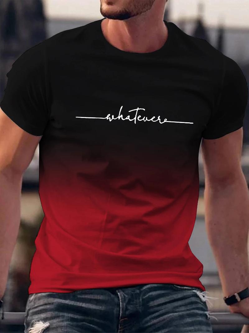 Tees For Men: Gradient Print Crew Neck T-Shirt - Trendy Casual Short Sleeve Summer Top, Ropa De Hombre