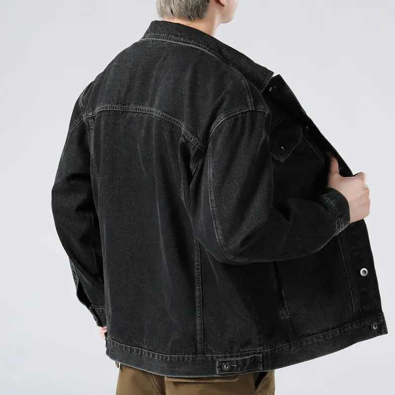 Retro denim jacket fashionable casual mens fashion trend mens denim jacket loose denim jacket X250213