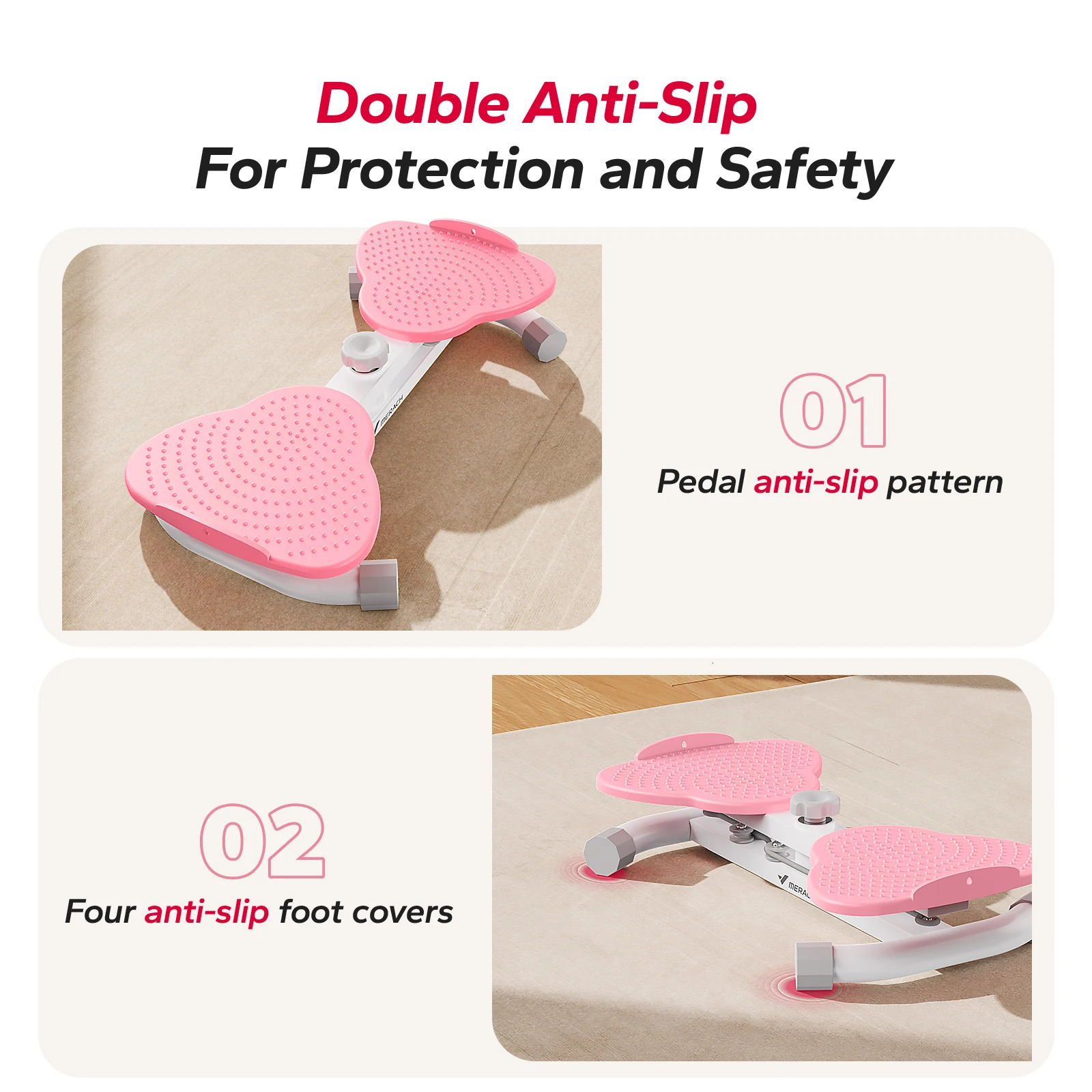 MERACH Waist Twisting Fitness Tool Exercise Twist Boards Waist Twister Machine Balance Board for Foot Massage and Weight Loss 250207