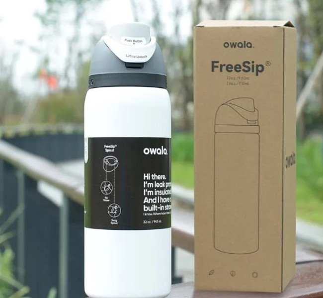 Owala Cat Design Cup Vacuum Flasks Thermoses Water Bottle Drinkware Thermo Tumbler Stainless Steel Thermal Mug Original Cold Coffee 24Oz 32Oz 0218