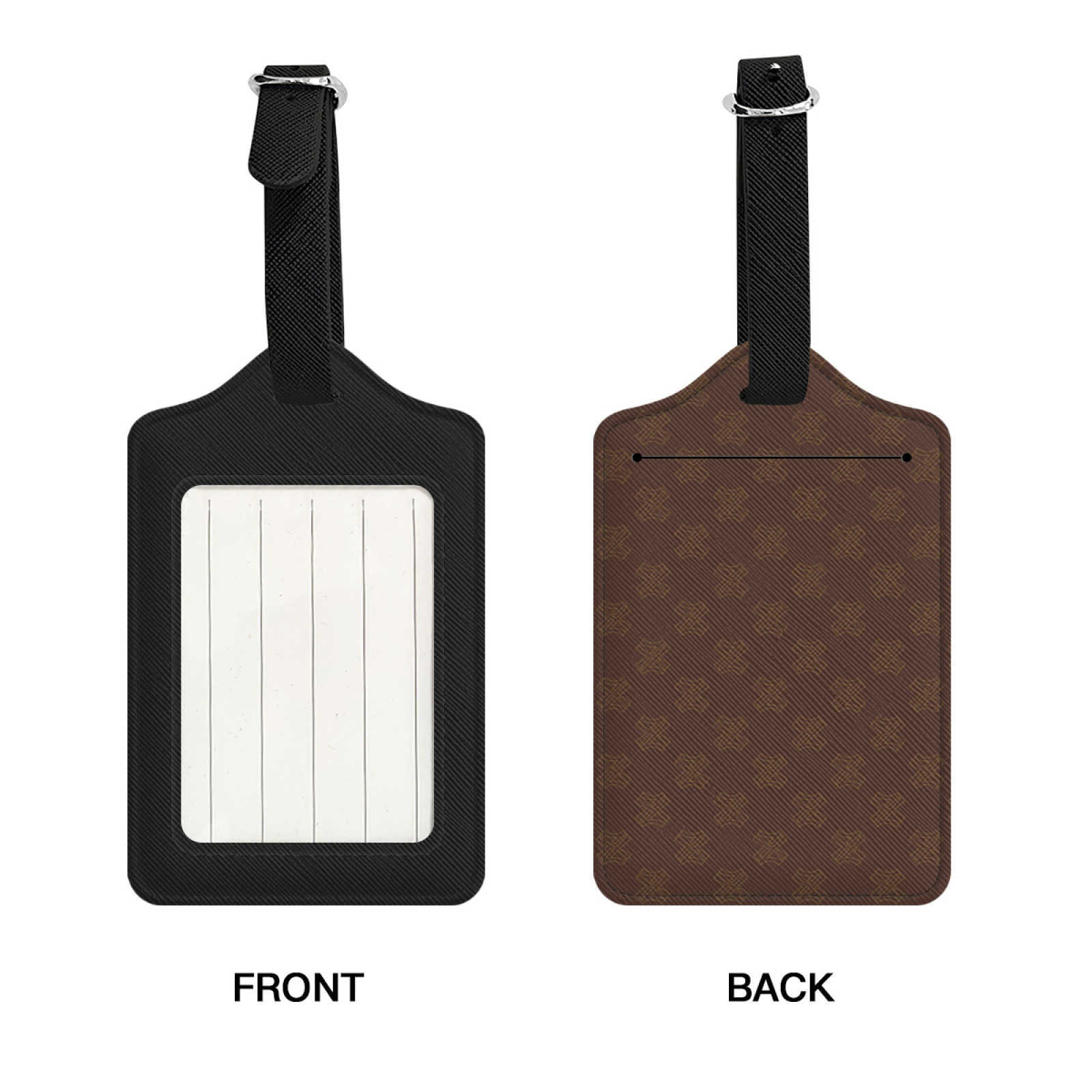 NXY Cross Pattern PU Leather Luggage Tag Suitcase Luggage Label Baggage Boarding Bag Tag Portable Name ID Address Holder Travel Accessories