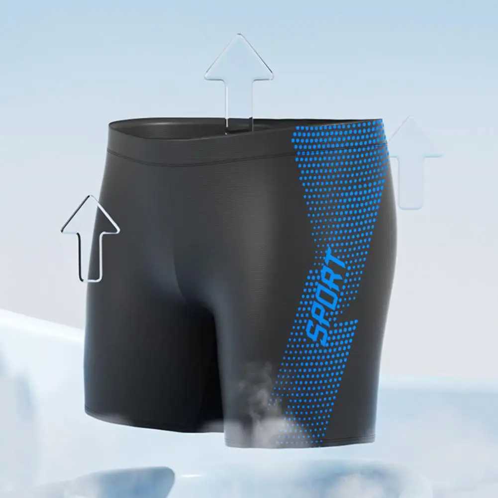 Quick-drying Swimsuit Quick Dry High Waist Mens Swimming Trunks Soft Breathable Plus Size Beach Shorts for Hot Spring Z260314