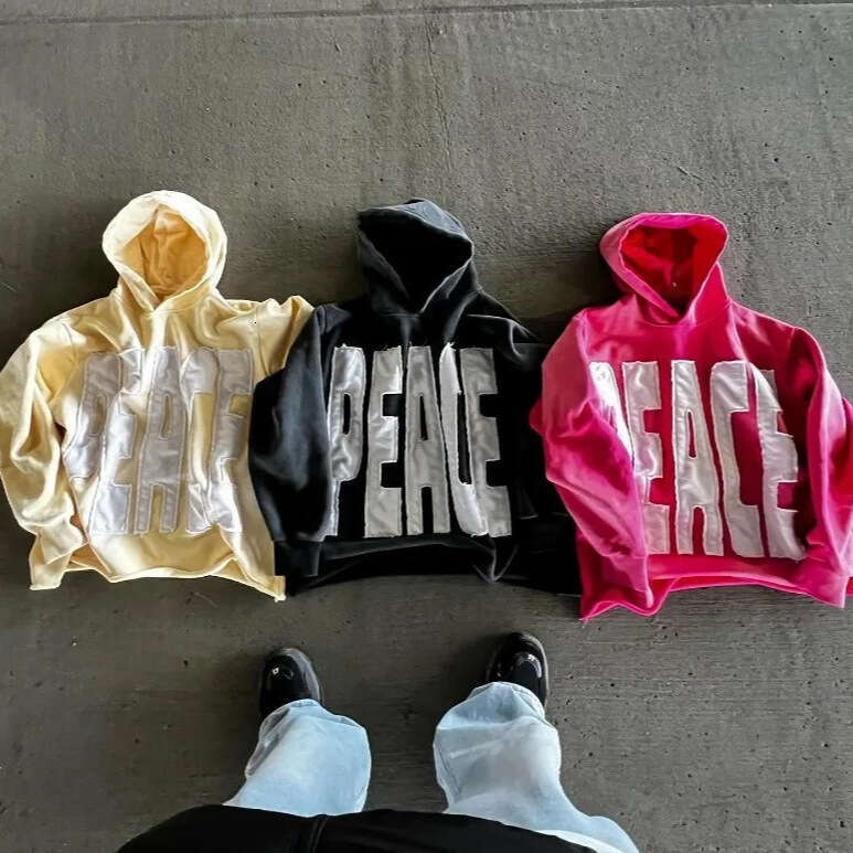 Trendy Loose Hoodie with Embroidered Letters, Long Sleeves