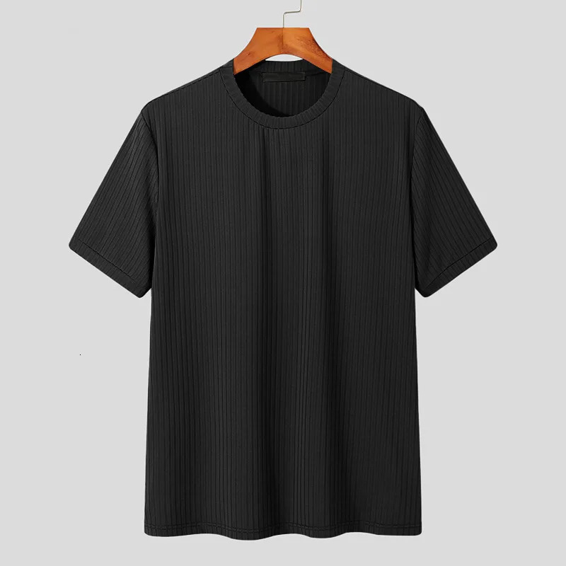 Summer Mens Clothing Light T Shirt Leisure Long Sleeve O Neck Drapped Solid Color Loose Basic Shirt Knitwear 250208