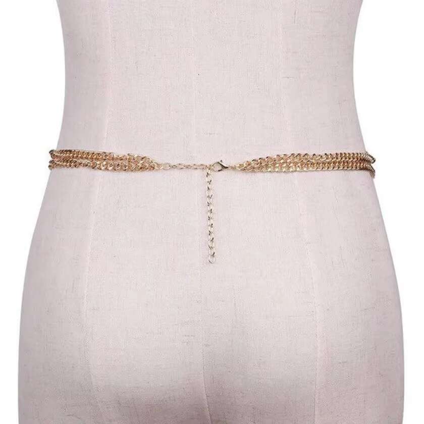 Exaggerated Rhie Geometric Chain Summer Beach Sexy Bikini Crystal Waist Accessories Body Jewelry For Women Wholesale