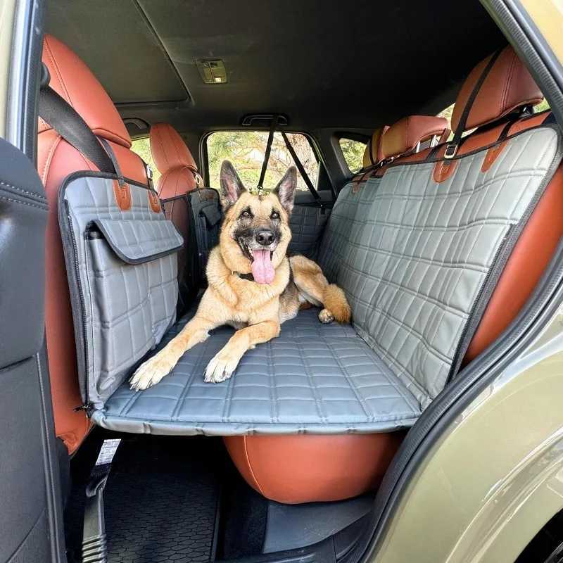 Dog Car Seat Covers Car Seat Cover Waterproof Dog Car Seat Cover with Mesh Window and Storage Pockets Dogs Car Backseat Extender SUV Car Travel Bed H2