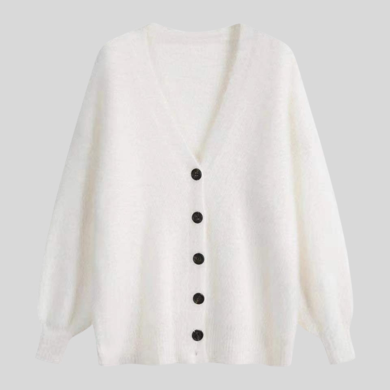 New autumn lazy wind lantern sleeves imitation mink fleece loose sweater casual knitted cardigan jacket women's thick