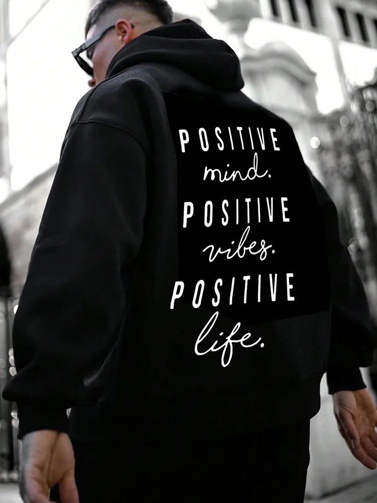 Autumn and Winter Fashion English Letter Printed Hoodie 100% Cotton High Quality Mens Casual Sports and Fitness Clothing 250213